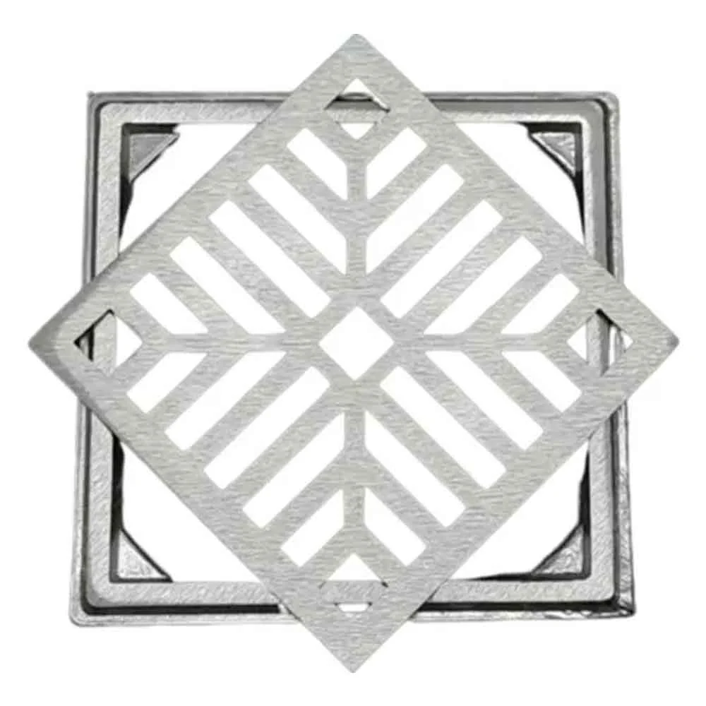 Grelha Com Suporte Reta Escovada 15x15cm Ac Vent
